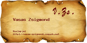 Vasas Zsigmond névjegykártya